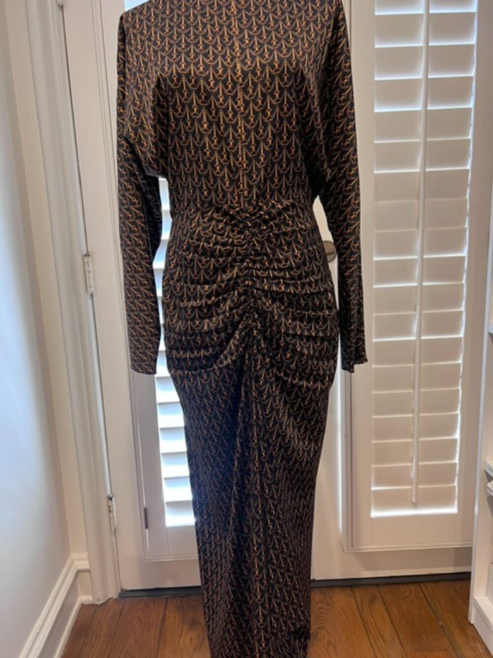 Veronica Beard Dress, Horse bit Print, size 8 Long sleeve, Key hole back.